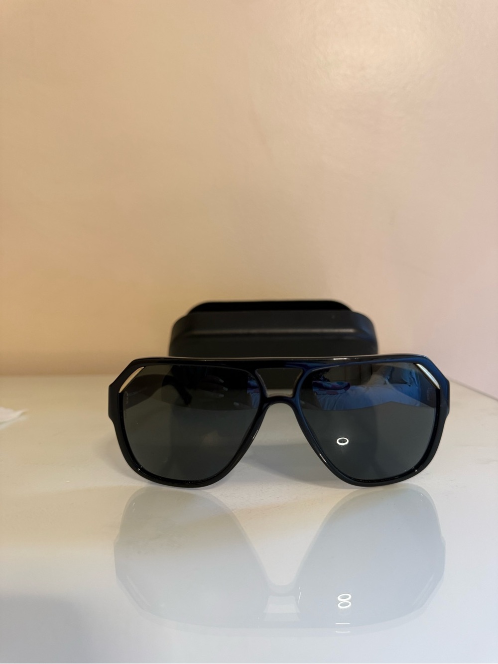 Dolce and gabbana Black Oversized Aviator Sunglasses